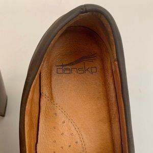 Dansko Brown Leather Heeled Clogs Studs 1311067800